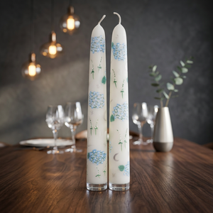 <b>Bulk</b> Hand-Painted Artisanal Taper <b>Candles</b>-Luxury Floral Botanical Wax Votive-Premium for Weddings Halloween Easter Christmas - Product Image 3