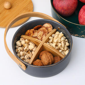 Plat en céramique profond <span class=keywords><strong>de</strong></span> collation <span class=keywords><strong>de</strong></span> porcelaine portative <span class=keywords><strong>de</strong></span> luxe nordique avec le couvercle <span class=keywords><strong>de</strong></span> poignée en bambou pour le <span class=keywords><strong>dîner</strong></span> <span class=keywords><strong>de</strong></span> Table <span class=keywords><strong>de</strong></span> thé <span class=keywords><strong>de</strong></span> plateau <span class=keywords><strong>de</strong></span> fruits <span class=keywords><strong>de</strong></span> partie - Product Image 4