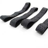 Sangle de boucle élastique noire en polyester tricoté antidérapant réglable et polyvalent avec boucle en métal