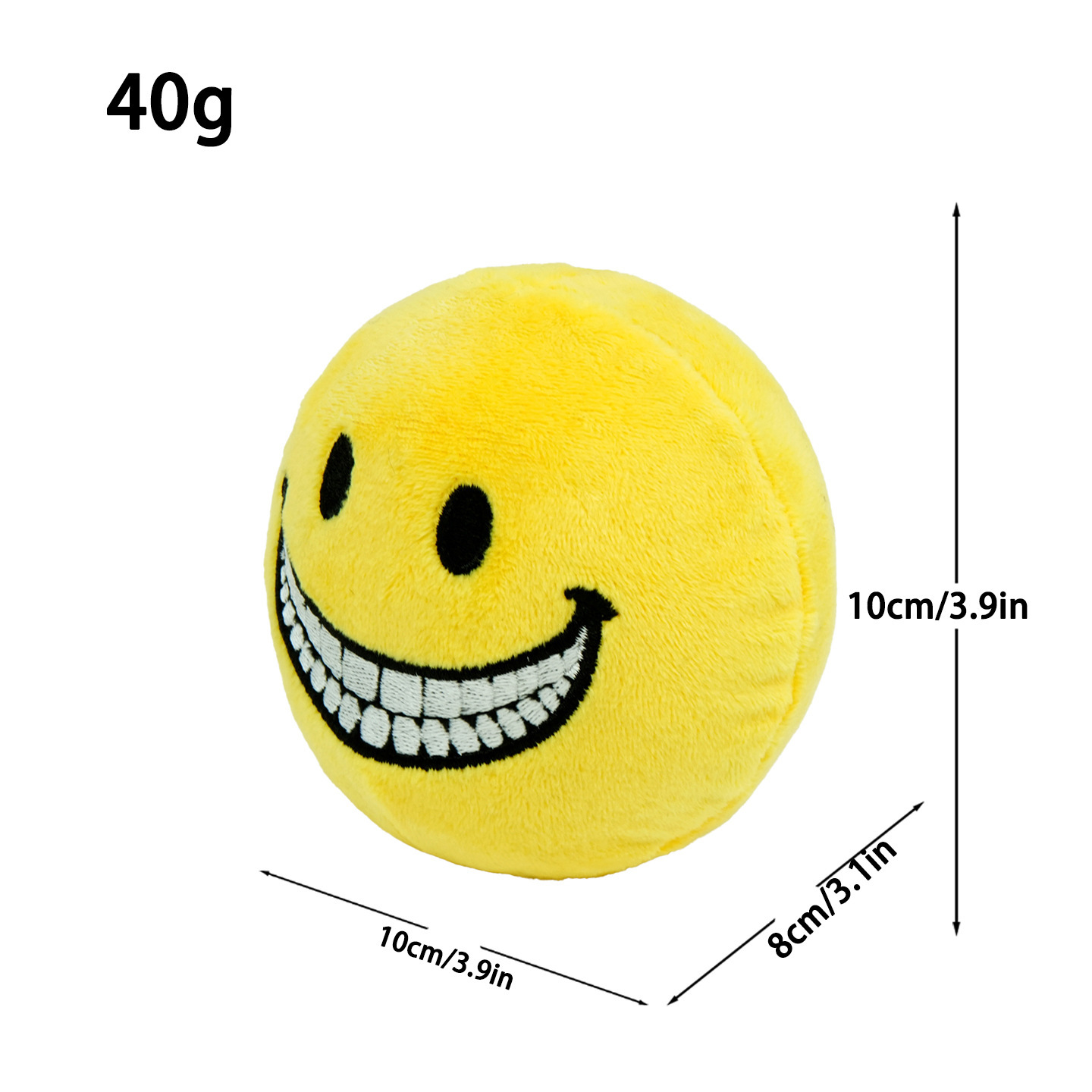 Balle anti-stress jaune à dents blanches