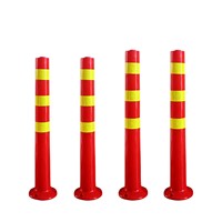 Poteau de signalisation routière en plastique orange, haute élasticité, incassable, pour la sécurité routière et le stationnement, pilier de signalisation en PU, hauteur personnalisable