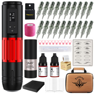 Kit de maquillage permanent Tuffking, machine rotative pour tatouage, avec aiguilles, encre et outils pour maquillage des sourcils, des lèvres et des yeux - Product Image 1