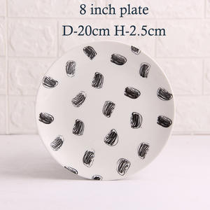 Tout nouveau modèle 2024 de vaisselle à pois noirs pour la maison hôtel utiliser nouveau Design plats assiettes utilisé banquets vente au détail en gros - Product Image 6