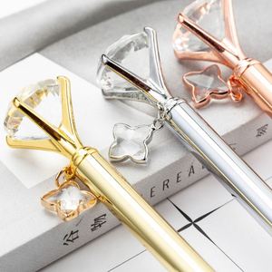Bolígrafo de Gel Metálico con Cabeza de Diamante Personalizada, Colgante de Cristal Transparente, Color Personalizable, Tinta Multicolor, Azul, 0.5mm - Product Image 3
