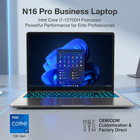 Ordinateur portable professionnel 16 pouces N16Pro avec processeur Intel Core I7-12700H 14 cœurs, corps métallique, système Windows 11 personnalisé OEM/ODM
