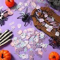 Confettis d'Halloween pour la table, Confettis Joyeux Halloween, Fantôme, Chauve-souris, Chapeau de sorcière, Citrouille, Décoration pour fête d'Halloween, baby shower et anniversaire