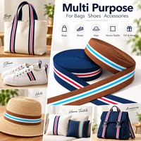 Bande élastique en nylon tissé rayée, bande élastique douce personnalisée, sangle tissée pour vêtements et accessoires de sac