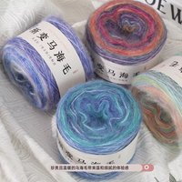 Fil à tricoter fantaisie en mohair teint en segments, écologique, 100g, en rouleau, anti-bactérien, pour tricot et tissage à la main