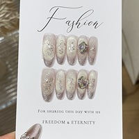 Ongles portables de vente chaude transfrontaliers purement faits à la main, détachables, nail art européen, américain, japonais et coréen haut de gamme