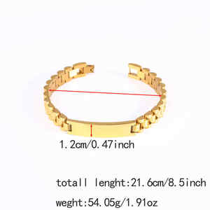 Moda özel logo marka kişiselleştirilmiş iş tarzı kayış zinciri paslanmaz çelik erkek bilezik - Product Image 6