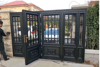 Puerta principal de entrada abatible soldada de aluminio personalizada
