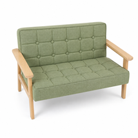 Fauteuil enfant personnalisable en taille et couleur, fabrication en gros, canapé enfant double en bois massif, écologique