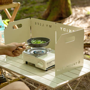 Panel Cortavientos Portátil para Camping, Plegable, Metálico, para Estufa de Camping, Color Blanco Lechoso, para Todas las Estaciones - Product Image 5