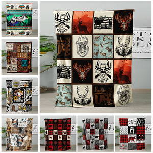 Manta Personalizada de Franela Estampada con Diseño de Oso y Ciervo del Bosque, Ecológica, Suave, para las Cuatro Estaciones - Product Image 3