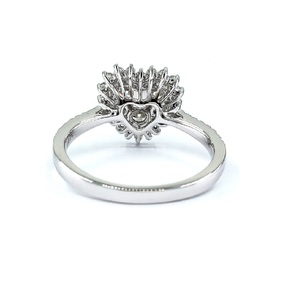 Vente en gros de bijoux fantaisie mignons et tendance, personnalisés, de haute qualité, en or blanc 18 carats, avec diamants véritables, pour fiançailles, cadeaux, fêtes, mariages, design en forme de cœur - Product Image 3