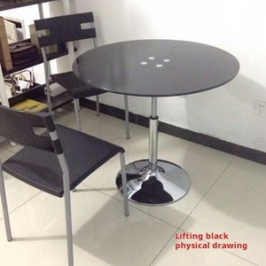 Moveable <strong>High</strong> Luxurious Glass Lift <strong>Black</strong> Round <strong>Table</strong> Event Leisure <strong>Top</strong> Salad Cool Breakfast <strong>bar</strong> <strong>Table</strong>