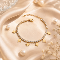 Venta al por mayor: Última moda, dijes italianos de cielo estrellado cristiano, circonita, chapado en platino, conjunto de pulseras unisex, certificado por terceros.