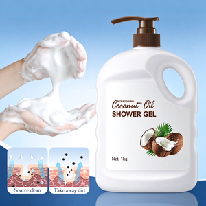 Gel Douche Hydratant à l'Huile de Coco, Nettoyant Corporel Liquide 1kg en Bouteille Pompe pour Maison, Salon, Hôtel - Product Image 3