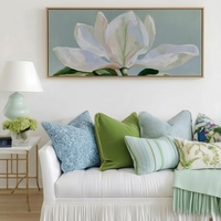 Impression murale florale blanche, peinture botanique vintage bohème, toile florale Cottagecore pour chambre, décoration côtière au-dessus du canapé