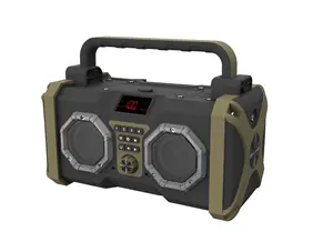 Speaker Bluetooth Radio AM/FM tahan cuaca kasar desain baru Speaker Remote control kendali jarak jauh bertenaga baterai port USB Aux Radio Jobsite