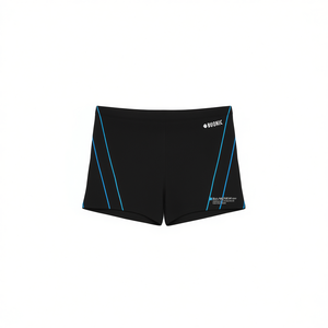 Pantaloncini Sportivi da Donna Buonic Taglie Forti Neri con Bordo Blu Vita Alta 48-56 per Allenamento e Palestra - Product Image 1