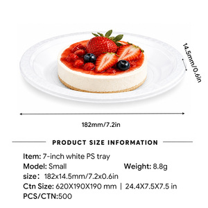 PS Disposable Round Plate 7 Inch Food Grade BPA Free <b>Plastic</b> Plates for Party Catering Restaurant Takeaway Custom Logo - Product Image 2