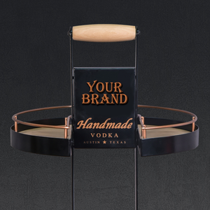 Présentoir à vin rond en métal et bois de qualité supérieure - Product Image 6