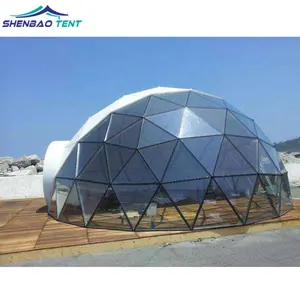 Fabrika fiyat dome çadır ev lüks Glamping bahçe cam polikarbonat Igloo kubbe ev