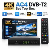 Récepteur TV numérique certifié FCC OEM Full HD 4K AC4/AC3 HEVC H.265 Décodeur DVB-T2 Tuner Décodeur