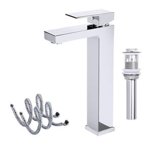 Mitigeur de lavabo de salle de bain monotrou en acier inoxydable 304, finition brossée or/noir, avec poignée unique et cartouche céramique, pour eau chaude/froide - Product Image 5