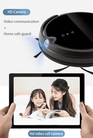 Robot nettoyeur intelligent portable avec caméra, prise EU, alimenté par batterie, pour usage domestique, fonctionnalités de nettoyage à sec et de lavage