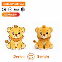 Peluche Lion Personnalisable avec Logo, Ultra Douce en Polyester et Coton PP, Fourniture en Gros pour Marchandises de Marque OEM, Cadeau Promotionnel, Faveur de Fête pour Enfants, Certifié CE