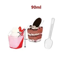 3oz/90ml Food Grade trasparente Mousse di plastica Dessert Cup Cake Ice Cream antipasto Snack Cup