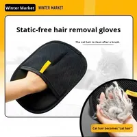 Gant anti-statique écologique double face pour l'élimination des poils de chien et le nettoyage des peluches/taches sur les vêtements