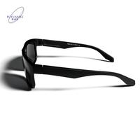 Lunettes de soleil rectangulaires de haute qualité avec monture noire, plaquettes de nez antidérapantes TAC, verres PC UV400, design unisexe tendance