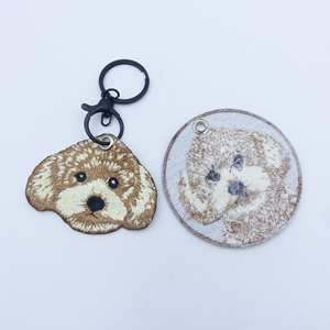 Porte-clés personnalisé Kawaii, mignon, en chenille brodée, broderie commémorative pour animaux de compagnie, chiot, anime, dinosaure, en forme d'animaux - Product Image 5