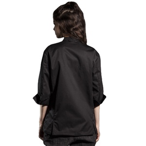 CONTRÔLE Noir Blanc Demi Manches Chef Uniforme Poly Coton Chef Manteau Veste Uniformes - Product Image 5