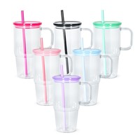 Gobelet isotherme Mason Snowball avec poignée en plastique écologique sans BPA, avec fond perforé, pour boissons froides, en coffret cadeau