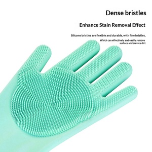 Gants en silicone en stock pour usage commercial en cuisine, lavage de la vaisselle, nettoyage, imperméables, résistants à la chaleur, épaissis, à adhérence magique - Product Image 1