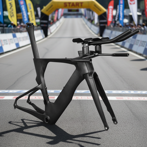 ICAN TT016 Cuadro, Horquilla, Manillar, Eslabón y Frenos de Disco de Fibra de Carbono Completa para Bicicleta de <span class=keywords><strong>Trial</strong></span>/Triatlón con Acabado Mate - Product Image 1