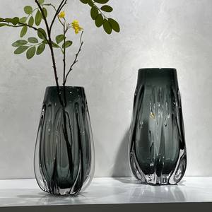 Vase en verre de luxe moderne, vase décoratif de haute qualité, vase à fleurs hydroponique de bureau - Product Image 4