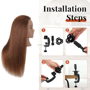 Cabeza de entrenamiento de peluquería profesional maniquí <span class=keywords><strong>Real</strong></span> para mujer corte de pelo trenzado blanqueamiento-humano sintético para modelado - Product Image 2