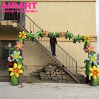 Vignes de fleurs gonflables sur mesure pour la décoration d'événements, arches de fleurs gonflables pour fond de scène musicale