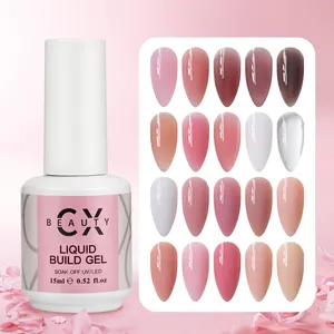 New Fashion Nude PINK Liquid Nail Building Gel Soak Off Extend UV Gel Polish For Nail Salon