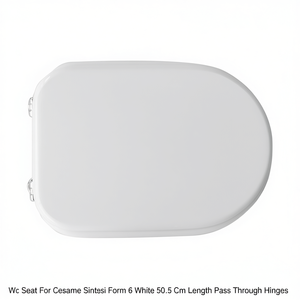 Asiento de inodoro para Cesame Sintesi Form 6, blanco, 50.5 cm de longitud, con bisagras pasantes - Product Image 3