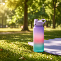 Bouteille d'eau personnalisée avec logo dégradé, en Tritan, avec paille rabattable, anti-fuite, sans BPA, légère, pour la salle de sport, les activités de plein air, bouteille isotherme