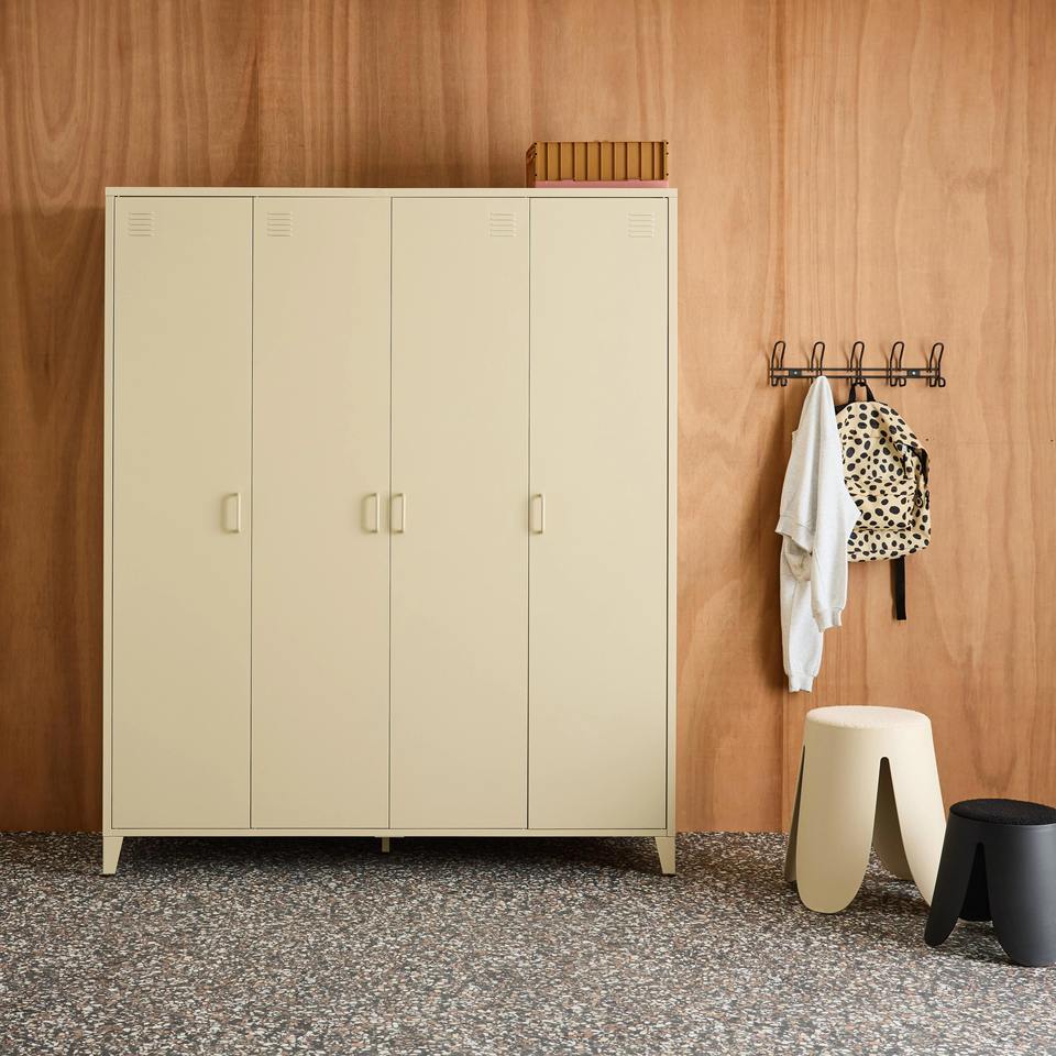 Simple White Wooden Wardrobe Swing Door Clothes Storage Cabinet With ...