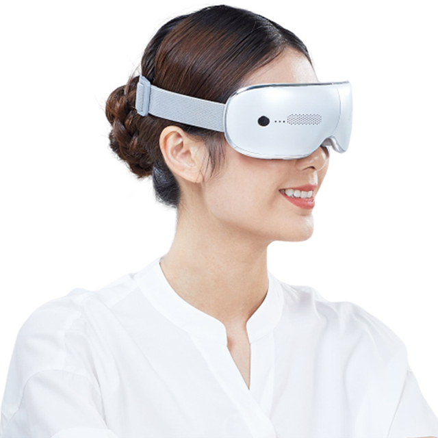 New Tech Wireless Intelligent Rechargeable 180 Degree Foldable Music Relieve Heated Warm Care Vibration Eye Mask Massager