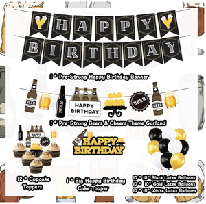 Decoración para Fiesta de <span class=keywords><strong>Cumpleaños</strong></span> de Hombre de 30 a 50 Años, Banderines de Feliz <span class=keywords><strong>Cumpleaños</strong></span>, Guirnalda, Globos de Helio y Látex, Adornos para Cupcakes, Decoración para Pastel - Product Image 6