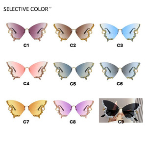 Premium Diamond-Set Sunglasses <strong>Fashion</strong> Luxury Women's <strong>Glasses</strong> Personality Butterfly Sunglasses UV400 - Product Image 2